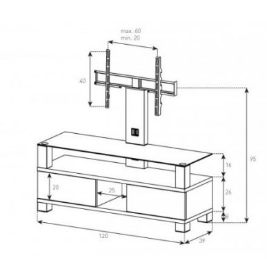Стойка для ТВ Sonorous LBA 1123S HBLK BLK VIC